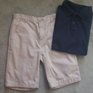 Boys size 10-12 uniform khakis/navy polo